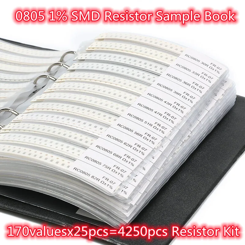 Nieuwe 0805 Smd Weerstand Monster Boek 1% Tolerantie 170valuesx25pcs = 4250Pcs Weerstand Kit 0R ~ 10M