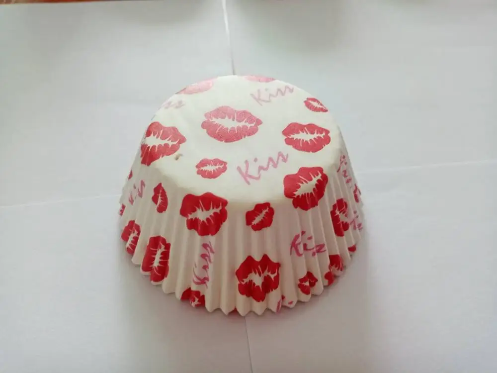50x Pink Red Heart Valentines Day Christmas Cupcake Liners Muffin Baking Cup Case Tray Holder Wrappers Cake Mold Tool Decoration