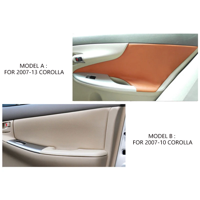 Microfiber Leather Interior Car Styling Door Panel Covers Trim For Toyota Corolla 2007 2008 2009 2010 2011 2012 2013