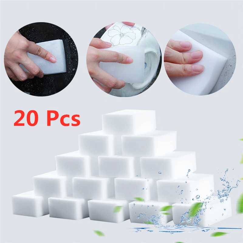 20Pcs Melamine Sponge Magic Sponge Home Cleaning Cleaner Pad For Kitchen Office Bathroom Cleaning Nano Sponges 10x6x2cm