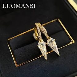 Luomansi Punk Style High Carbon Diamond Earrings Super Flash Sharp Earrings Personalized High Jewelry