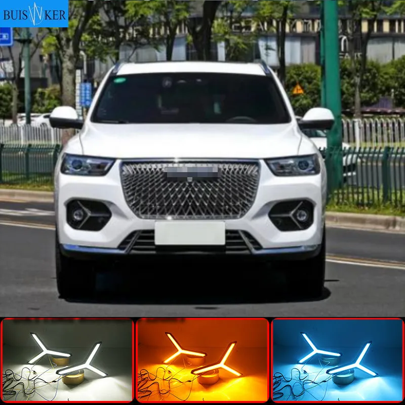 

Turn signal DRL Drive Light with fog lamp hole For Great Wall Haval H6 Hover H6 2020 2021 LED Daytime Running Lights