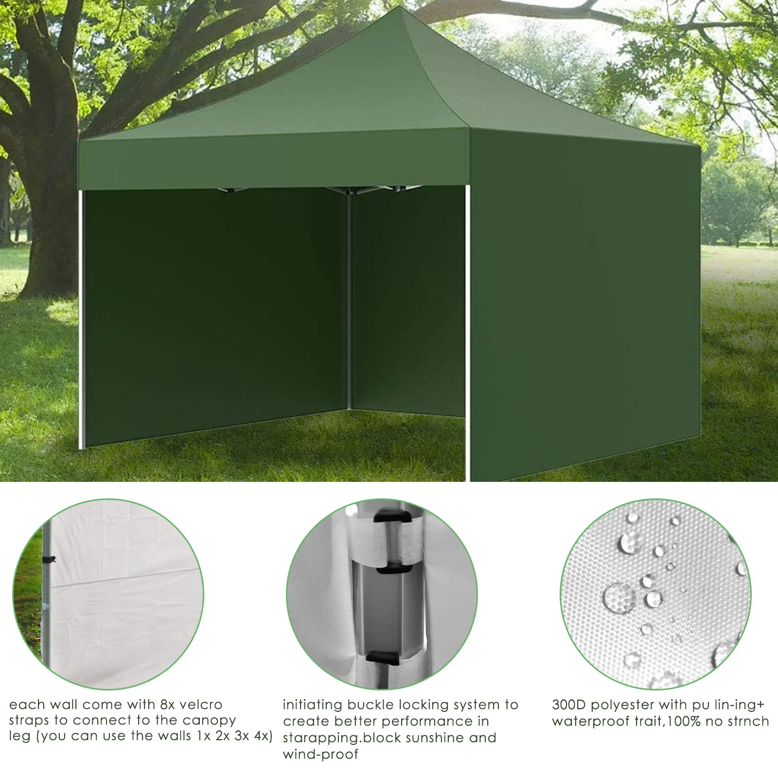 Four-corner Folding Tent Cloth Canopy Sides Panels Only Tent Gazebo Shade Sails Nets Waterproof 210D Oxford Cloth Garden Shade