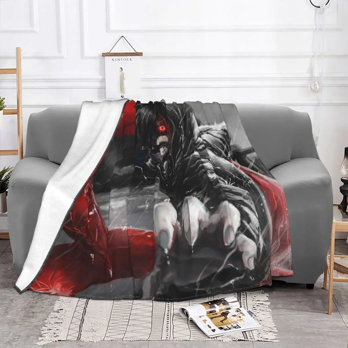 Anime - Tokyo Ghoul Carpet Living Room Flocking Textile A Hot Bed Blanket Bed Covers Luxury Blanket Blanket Flannel Blanket