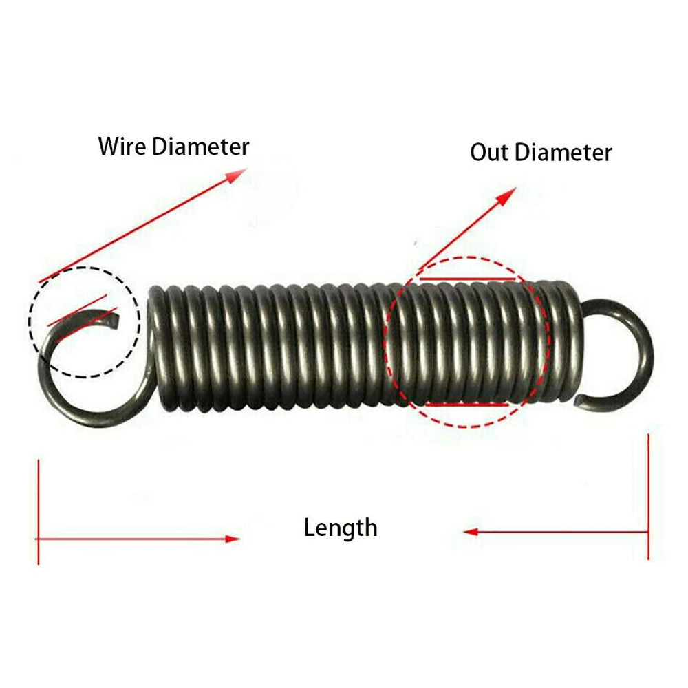 1pcs Wire Diameter 4.0mmTension Extension Spring Expansion Springs Length 85/100/120/140/160/180/200/220-600mm Out Diameter 27mm