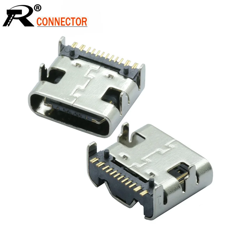 

1000pcs/lot Type C 16 Pin SMT Socket Connector USB 3.1 Type-C Female Placement SMD DIP for PCB design DIY high current charging