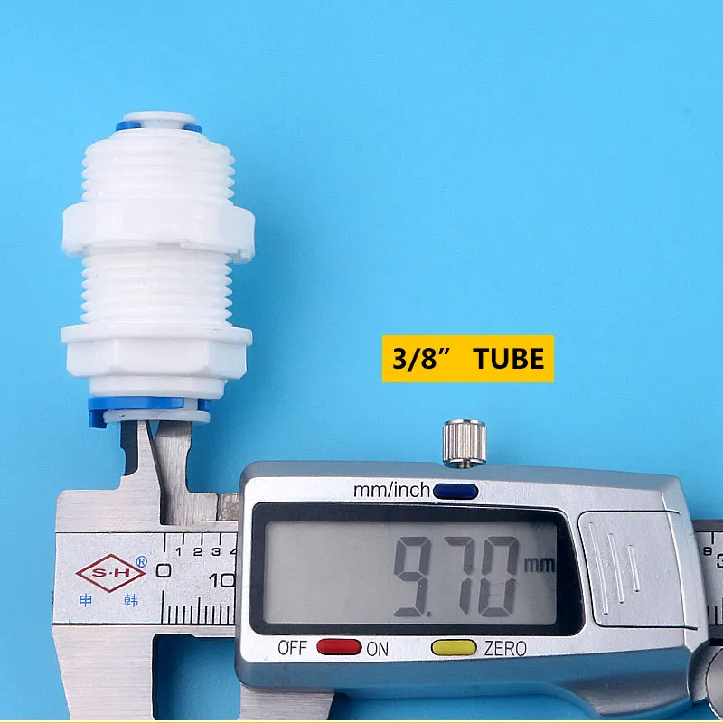 3/8 "(9.5มม.) หลอด-1/4" ODท่อPEท่อตรงBulkhead Fittings Quick Connector Divisionแผ่นROน้ำเส้นผ่านศูนย์กลางเปลี่ยน