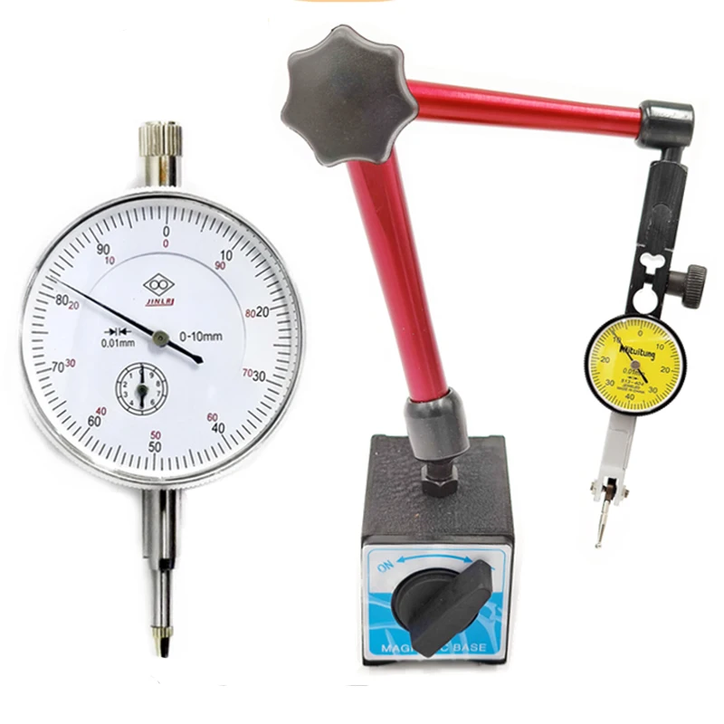 10mm Dial Indicator Magnetic Stand Base Holder 0.8mm Dial Test Comparator For Equipment Calibration