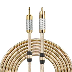 HIFI Mini Jack 3.5mm to RCA Audio Cable for Mobile Phone Headphone Latop TV DVD Amplifier Soundbox Silver-plated Cable