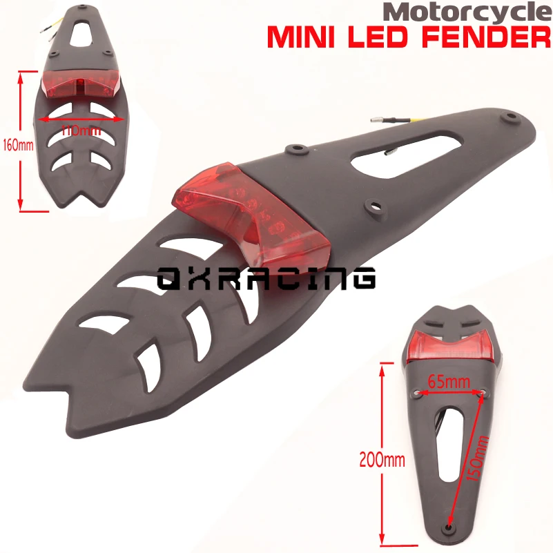 Universal 12v motocicleta traseiro fender led freio parar traseira da cauda transformar luz enduro bicicleta sujeira lâmpada moto acessórios