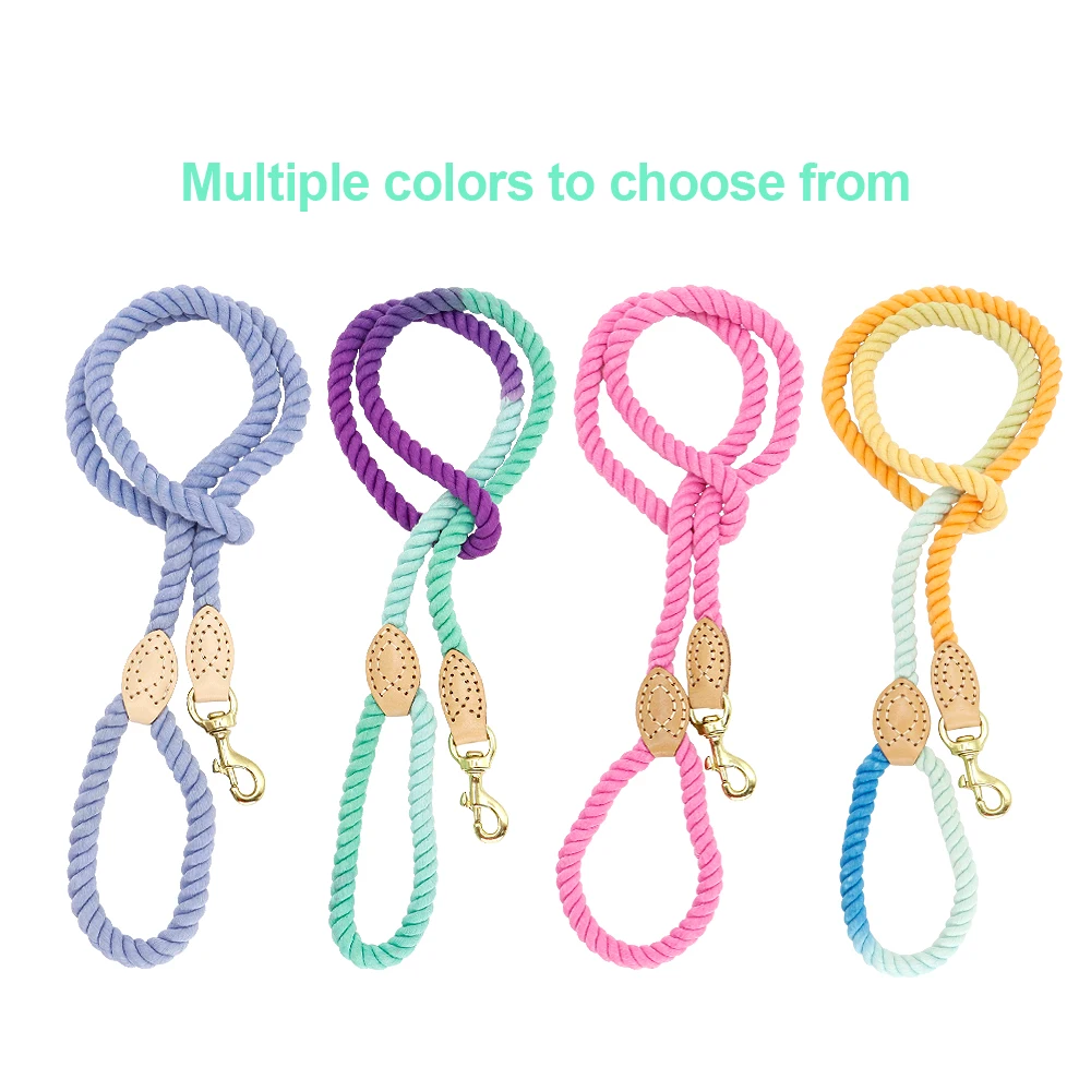 150cm Dog Leash Round Cotton Dogs Lead Rope Colorful Pet Long Leashes Belt Outdoor Dog Walking Training Leads Ropes