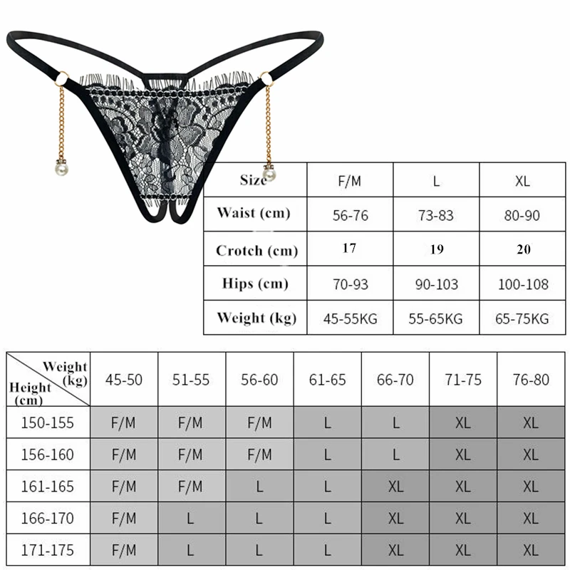 M/L/XL Plus Size Lace Panties Women Sexy Lingerie Erotic Underwear Open Crotch Thongs For Sex Transparent Briefs With Pendant