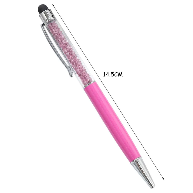 Stylo à bille tactile en cristal, 1 pièce, mode créative, métal, pour écriture, noir, bleu, 1.0mm, cadeau de Promotion pour l'école et le bureau