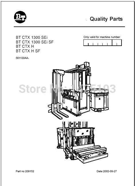 

BT вилочный погрузчик запчасти PDF 2012 для Toyota