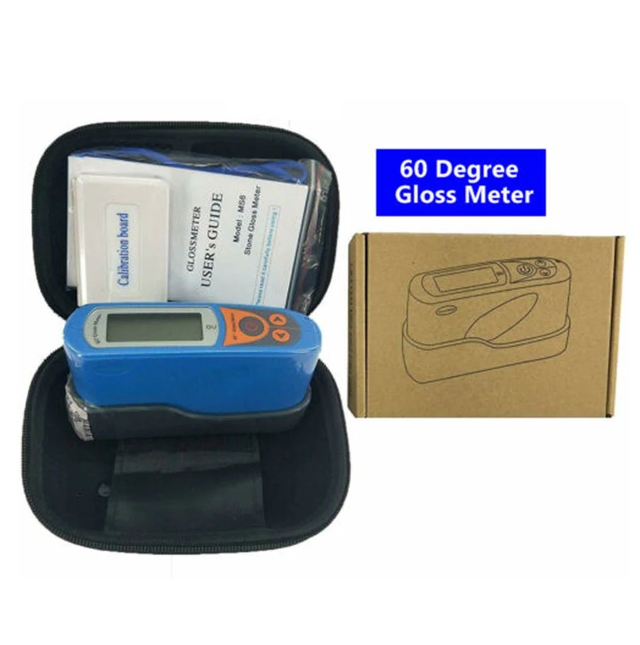 Medidor de brillo MS6 de 60 grados, medidor de brillo de piedra, granito, mármol, medidor de limpieza de superficie, rango de 0 a 199GU