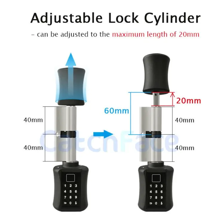 Biometric Fingerprint Smart Cylinder Lock  European Electronic Door Lock  Digital Keypad Code  Keyless Lock For Home Apartment