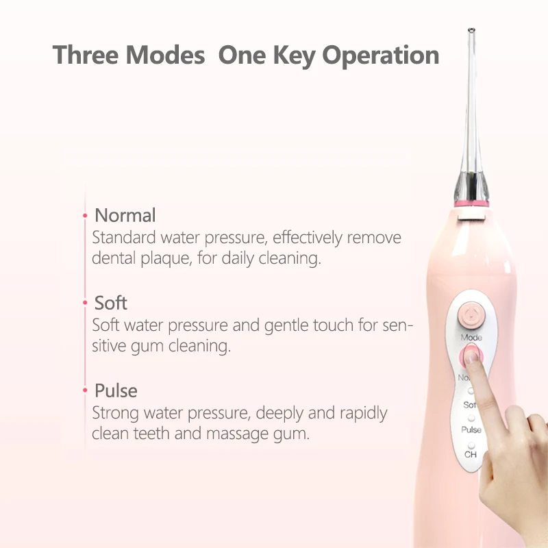 Portable Oral Irrigator 255ml Water Flosser USB Rechargeable Teeth Whitening Dental Irrigators Braces ForTeeth Cleaner