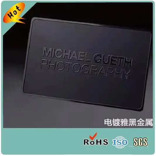 저렴한 맞춤형 전기 도금 골드 로즈 도금 양각 금속 명함, 스테인레스 스틸 카드, 각인 금속 초대장