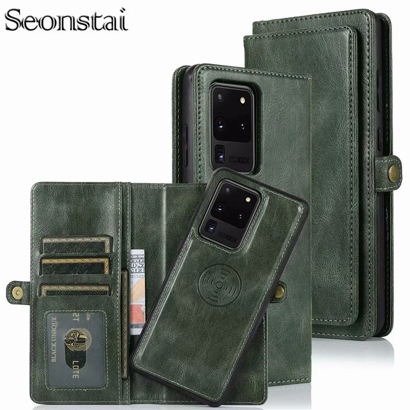 Detachable Flip Leather Wallet Case For Samsung Galaxy S8 S9 S10 E S20 Ultra Note 8 9 10 Plus A10 A20 A30 A40 A50 s A70 A51 A71