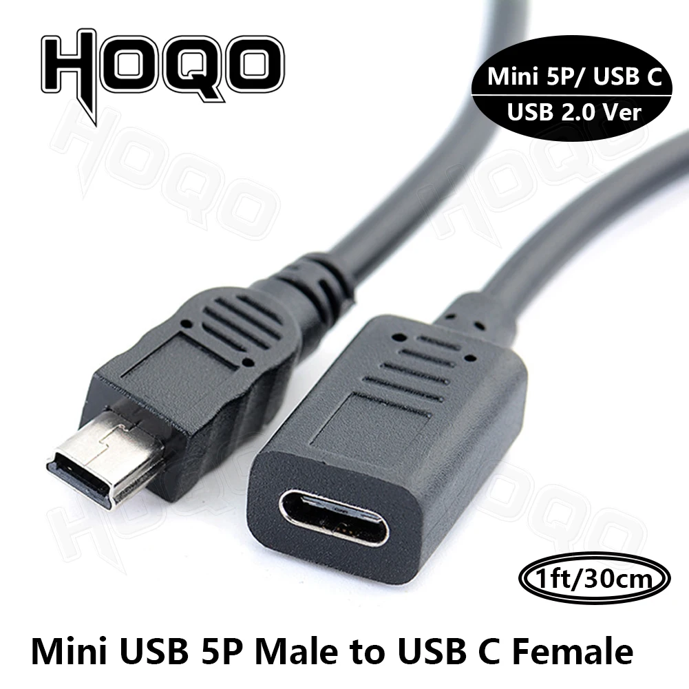 mini usb to usb c,mini-b to usb-c cable,usb type c female to mini usb male adapter,mini usb to type c adaptor power cord gps