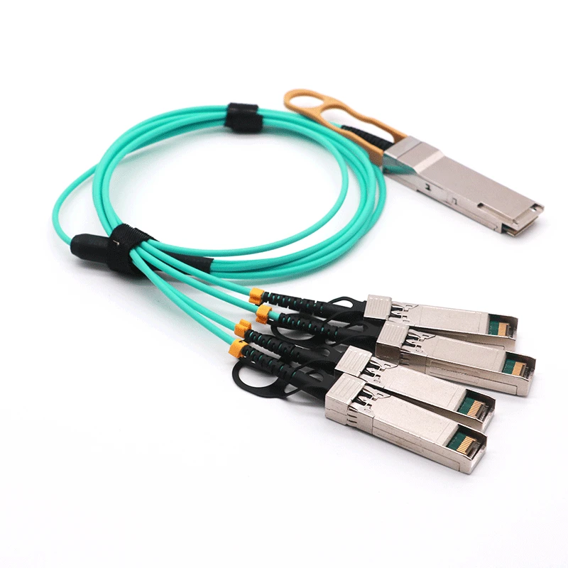 Imagem -02 - Cabo Aoc Qsfp Mais para 4xsfp Cabo Óptico Ativo Compatível com Mesas 4x10g Sfp Mais Cabo Aoc