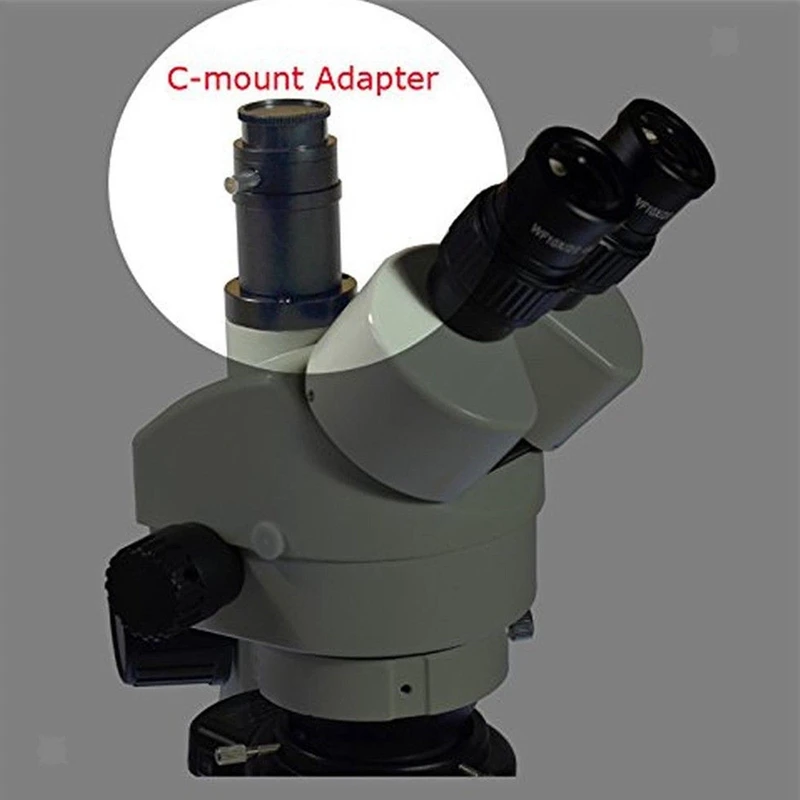Adaptador de cámara de microscopio estéreo, 1 adaptador de montaje en C para microscopio estéreo Trinocular, cámara Digital CCD USB, accesorios CTV