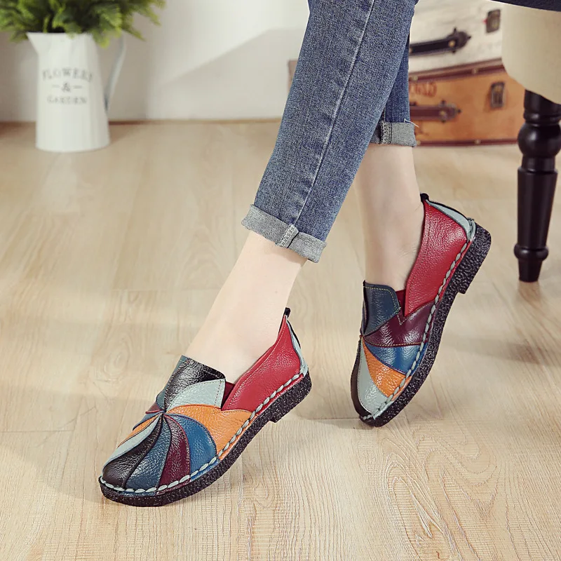 Xiuteng Spring Ladies Genuine Leather Handmade Shoes Women Flat Shoes Women 2023 Autumn Soft Loafers Flats