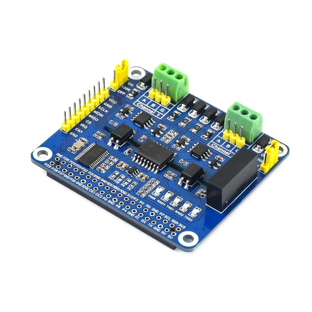 2-Channel RS485 Module Expansion Board Breakout Shield HAT for RPI RasPi Raspberry Pi Zero 2 W WH 2W 3A 3B Plus 3 4 Model B 4B 5