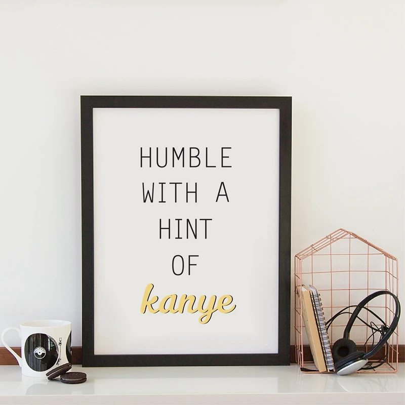 Kanye West Canvas Art Prints Hip Hop Poster Music Rapper Kanye Quotes Painting Wall Pictures Modern Music Studio Decor