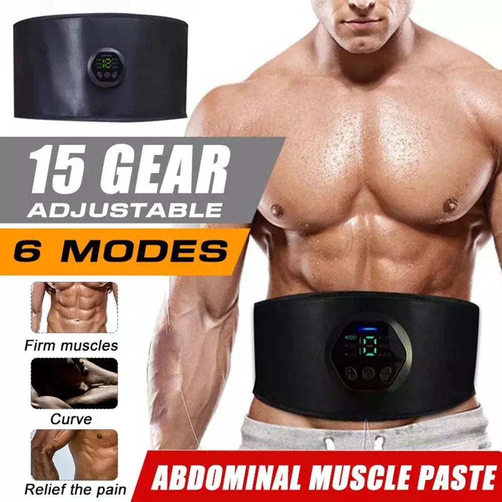 Entrenador de músculos abdominales EMS, equipo electrónico de Fitness, cinturón de vibración, masajeador muscular USB para cintura, muslo,