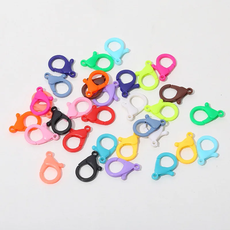 

Trendy Plastic Lobster Clasp Candy Color Clasp Connectors for DIY Keychain Phone Chain Crafts Jewelry Making Accessories