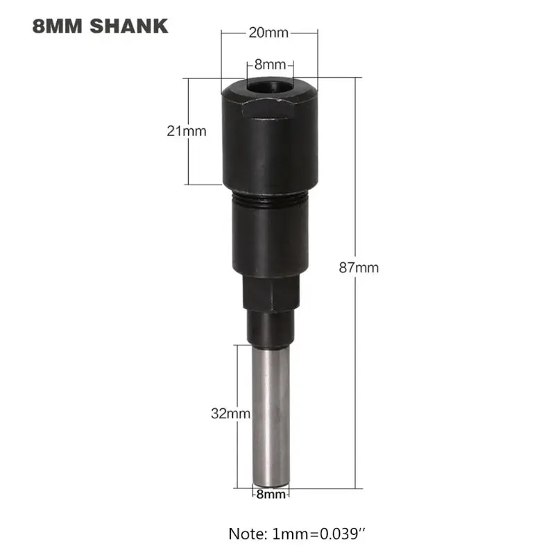 8mm Shank Engraving Machine Extension Rod Milling Cutter Router Bit Extension Collet