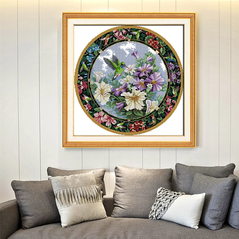 Wreath Sweet Nectar Chinese Count Cross Stitch Pattern 14ct 11ct Cross Stitch Kit Embroidered On Canvas Home Decoration Painting