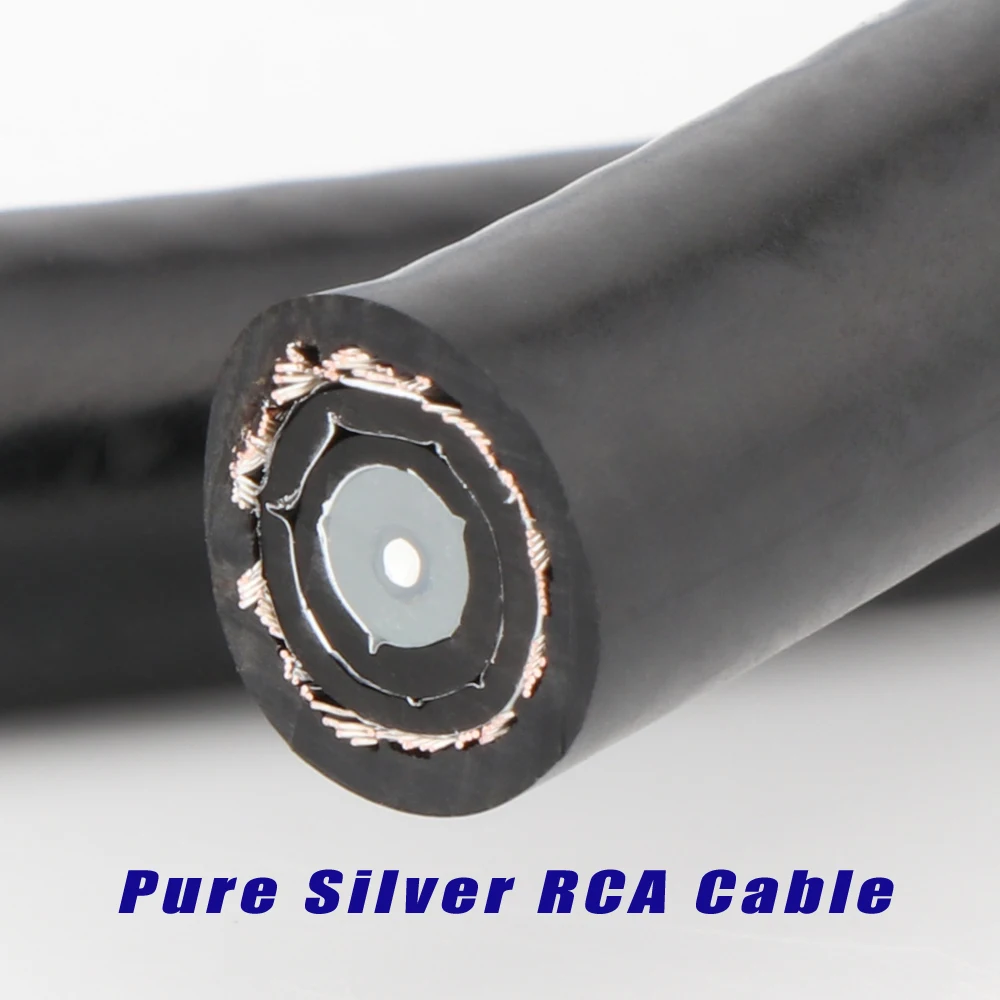 Monosaudio PS75 Hi-END Pure Silver RCA Signal cable 750HM Coaxial cable Pure Silver cable