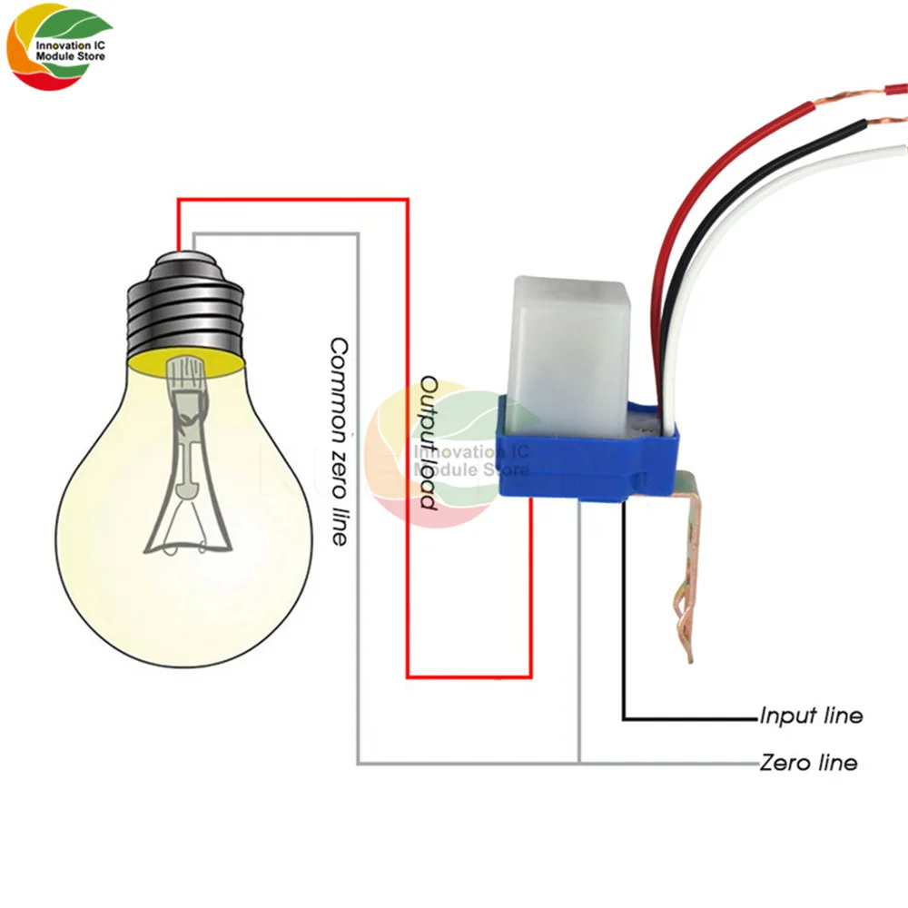 Auto Switch Sensor On/Off Photocell Street Light Switch 50-60Hz 10A Photo Control Photoswitch Sensor DC 12V 24V AC 220V