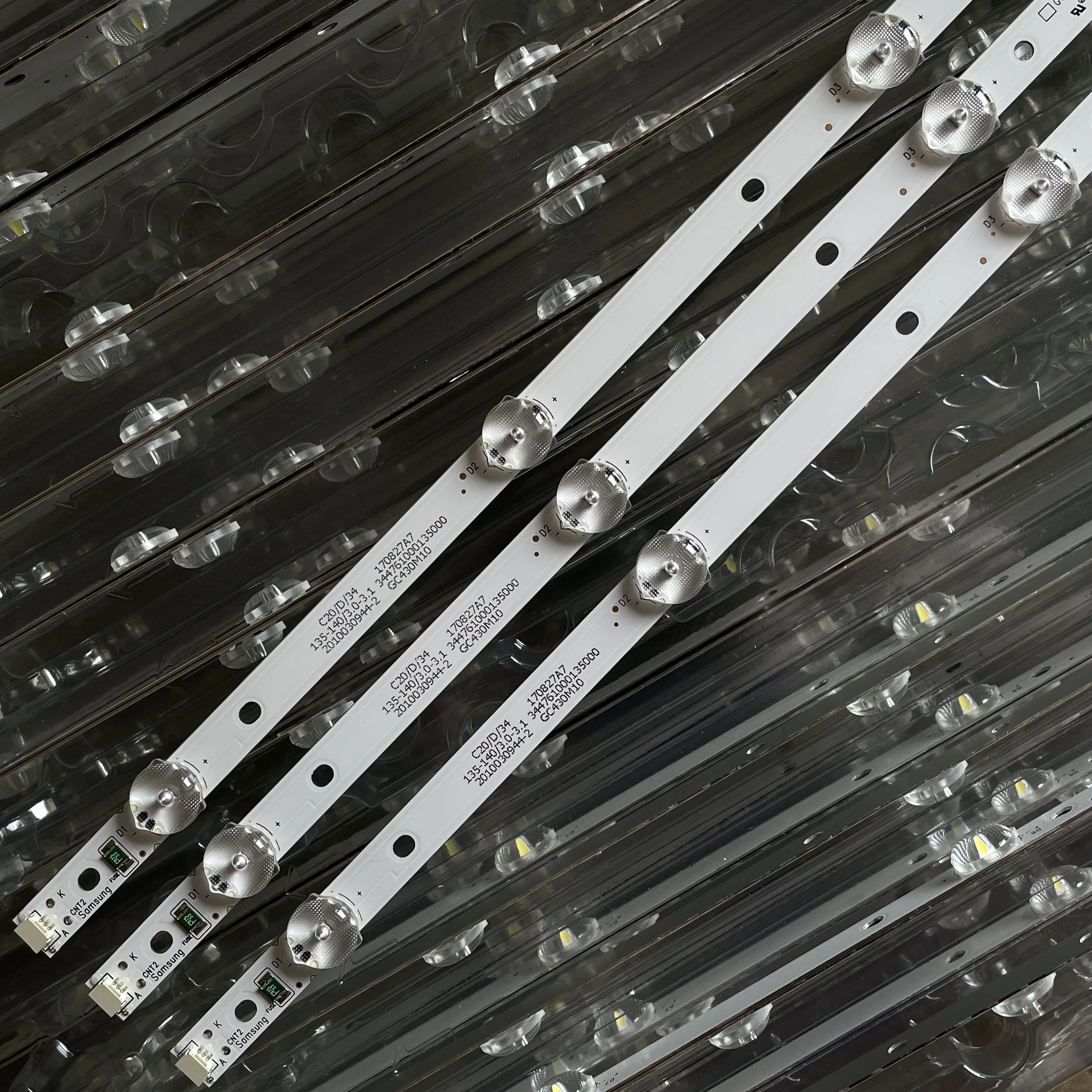 3 uds tira de LED 8 lámpara para GC43D08-ZC22AG-23 15 17 13 43HFF3331/T3 UN43N5000 UN43N5003 UN43N5300 UN43J5202 UN43J5200AF UE43J5272AU