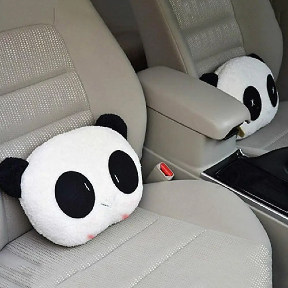 1pc Lovely Creative Panda Auto Car Neck Headrest Pillow Rest Cushion Headrest Pillow Mat for Children Adults Car Accessories