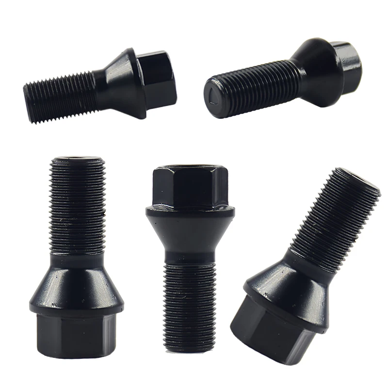 3 styles car wheel lugs bolts for f10 f30 f15 f16 BMW universal nuts stud screws M12 x 1.5 M14 x 1.5 M14 x 1.25 black 1 pair