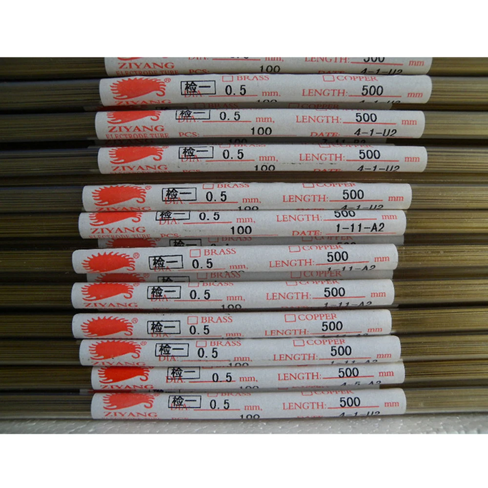 Ziyang Brass Electrode Tube  OD0.5*500mm Single Hole Die Hole for EDM Drilling Hole Machine