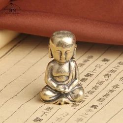 Vintage Brass Buddha Statue Ornaments Pure Copper Pocket Tibetan Bodhisattva Miniature Figurines Desktop Decorations Home Decors