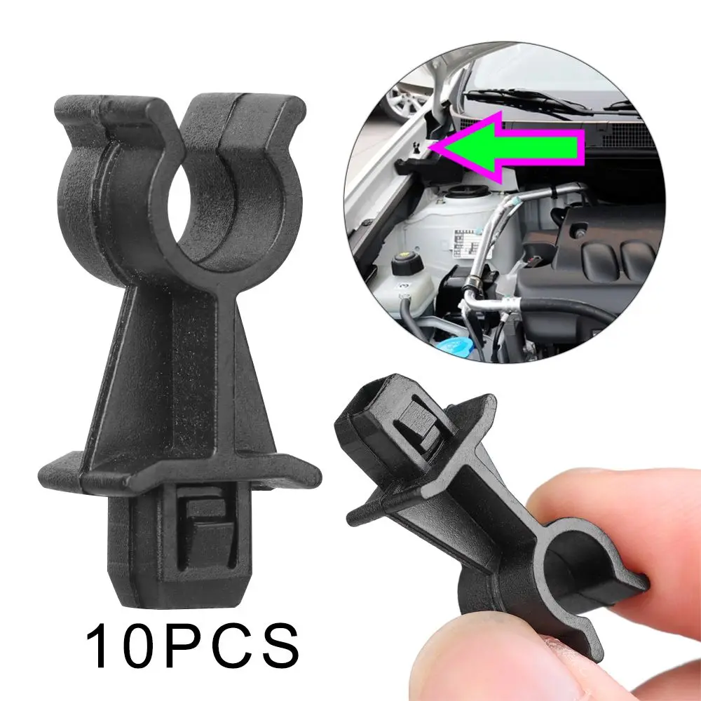 

10PCS Black Retainer For Qashqai Dualis J10 Navara D40 Pathfinder R51 Bonnet Hood Support Prod Rod Clip Holder 65722EB300