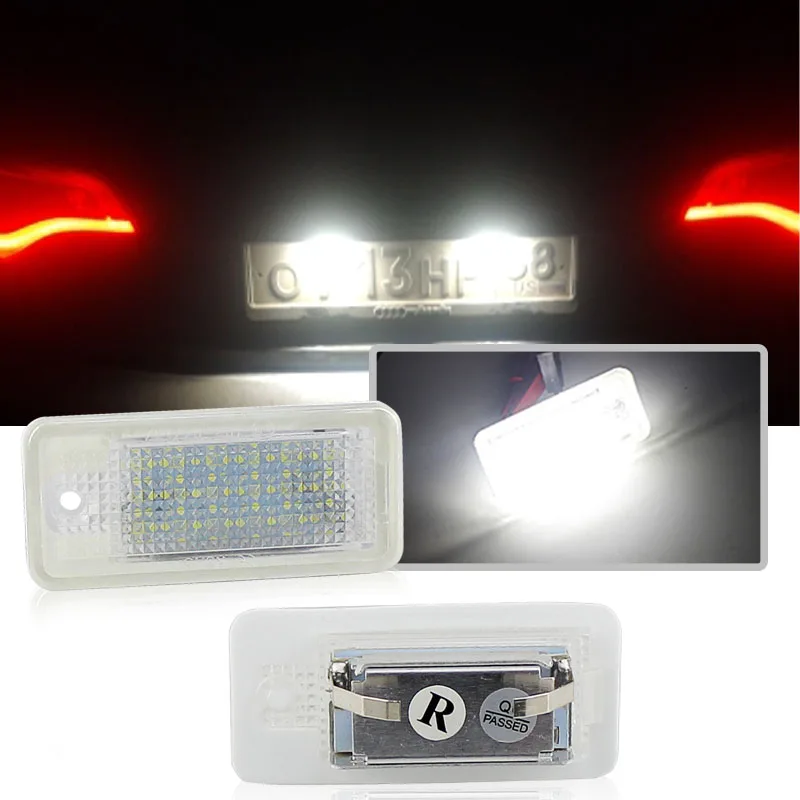 Luz LED para matrícula de Audi, 2 uds., para Audi A3, S3, A4, S4, B6, A6, S6, A8, S8, Q7, luces LED para coche, 12V, accesorio para automóvil