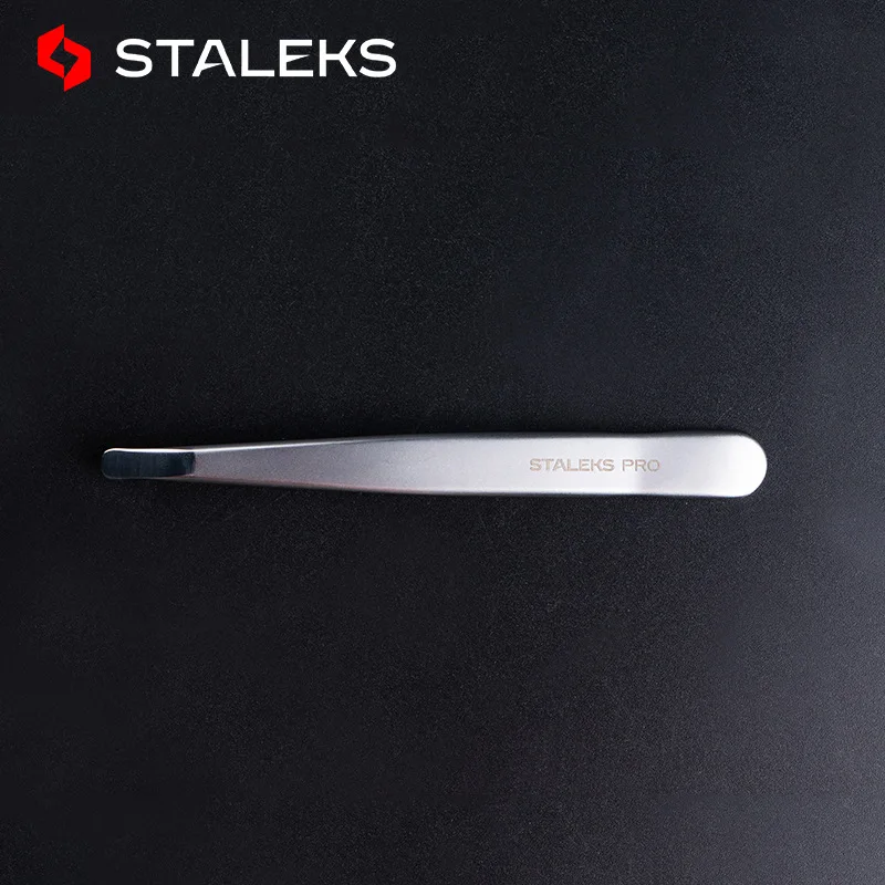 1pc STALEKS TE-10-6 Professional High Precision Hair Removal Tweezers Stainless Steel Round Mouth Eyebrow Tweezers Makeup Tool