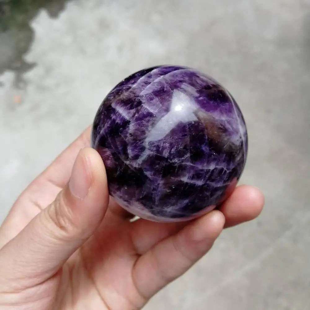 

Natural dream amethyst purple quartz Ball dream lace color Crystal Gemstones Sphere Meditation Reiki Healing Chakra For Home