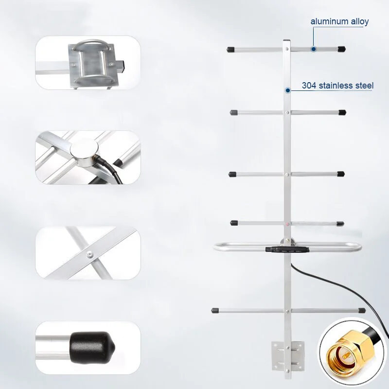 Yagi Antenna UHF 433MHz High Gain 11dBi SMA Male Connector 3M Cable RG58 Outdoor Antenna for Ham Radio TH-UV8000D UV-82 UV-5R