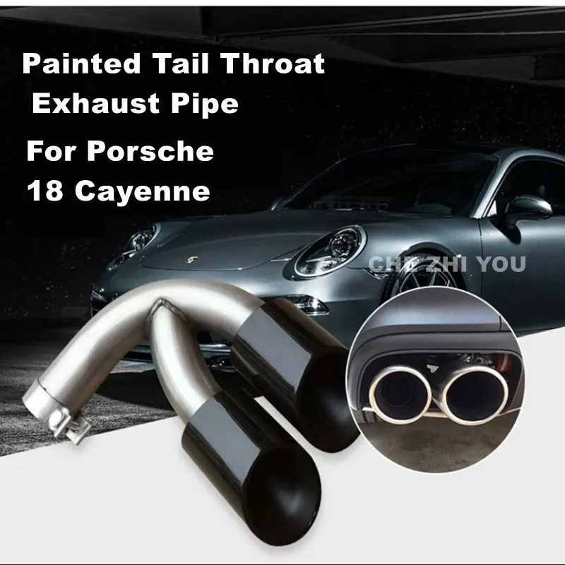 Painted Tail Throat Exhaust Pipe For Porsche Cayenne 2018 Stainless Steel Exhaust Tips Muffler Modified Tail throat Pipe BB