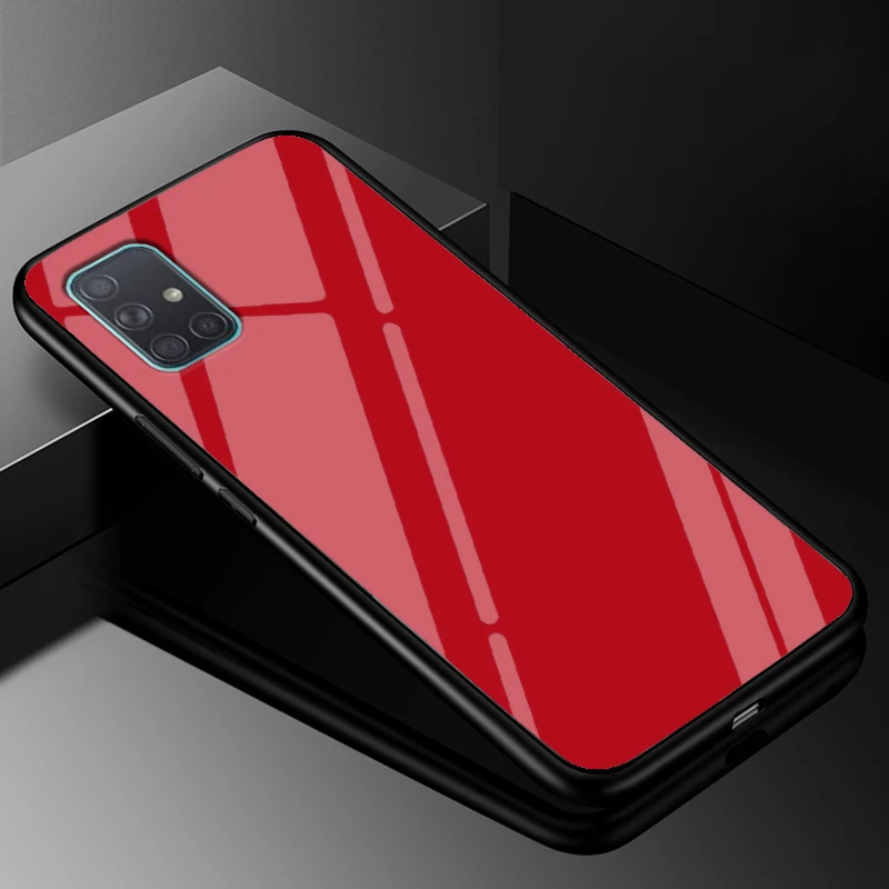 Tempered Glass Case for Samsung A71 A51 S10e S20 S10 Ultra Plus Cover A70 A50 A40 A20S A10 S9 S8 Plus S7 Edge Lite Hard Case