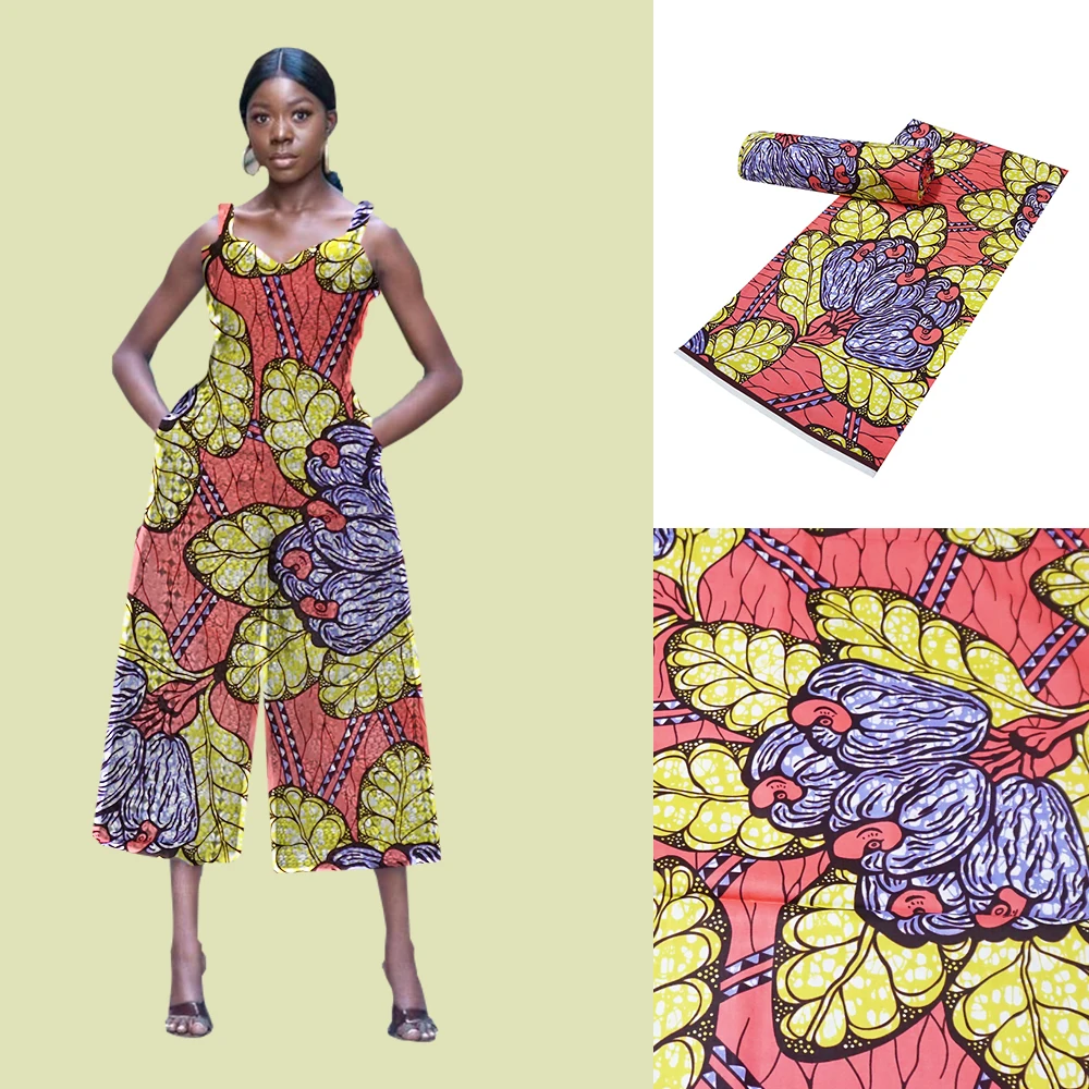 Africa Ankara 100% Cotton Wax Prints Fabric Real Wax High Quality 6 Yards 2021 African Fabric For Party Dress