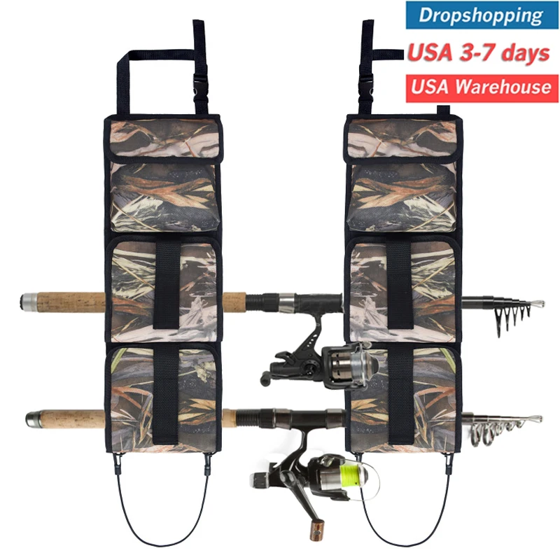 2Pcs/Set Seat Back Gun Rack Gun Sling Fishing Rod Pouch Multifunctional Car Seat Bags for Outdoor Militar Hunting Accessories