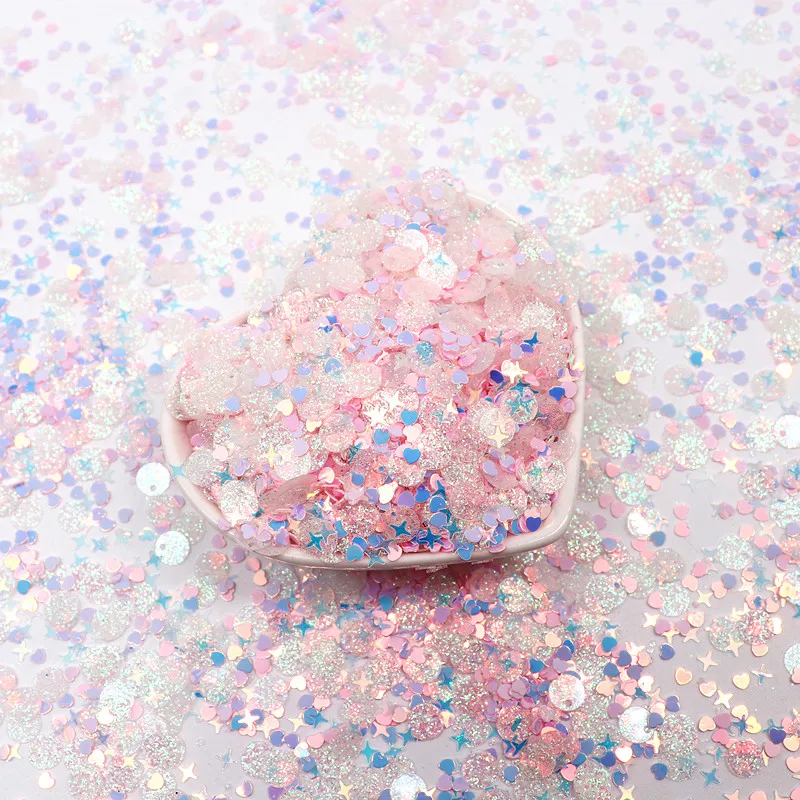 Glitter Mix Star Heart Dot Shaped Colorful Loose Sequins For Shaker Card Nail Art Scrapbook Decoration Makeup confetti 10g